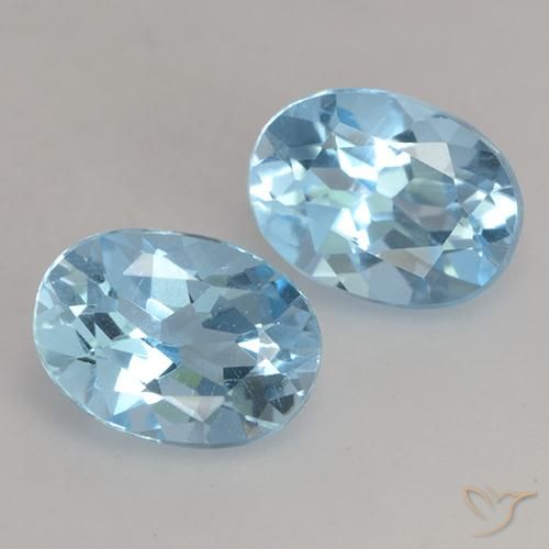 2.30 ctw Blue Topaz Stones, Natural Topaz in Oval Facet Shape for Sale