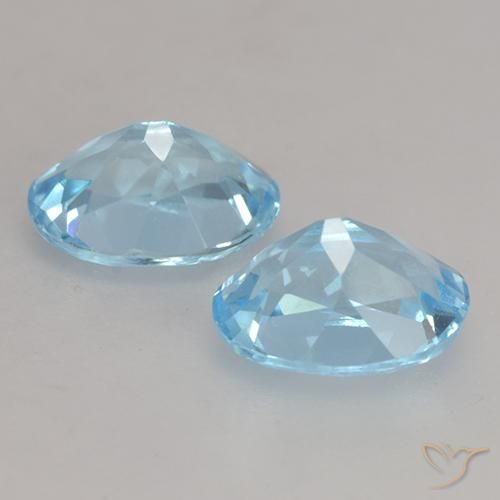 Topaz Gemstones in 7.2 x 5.3 mm Size for Sale, Topaz Stones in Sky Blue Color