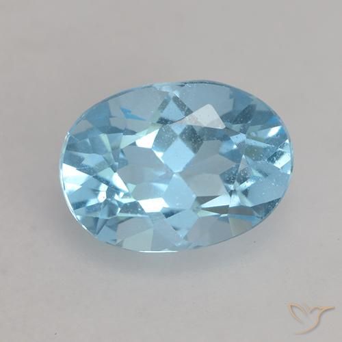 Swiss Blue Topaz Gem - 1.2ct Oval Facet (ID: 531357)