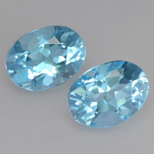 2.45 ct Swiss Blue Topaz, 7.4 x 5.4 mm Oval Cut From Brazil, Photo A