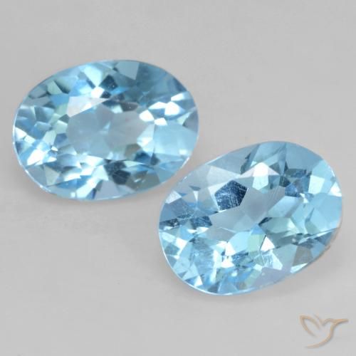 2.13 ct Sky Blue Topaz, 7.1 x 5.2 mm Oval Cut From Brazil, Photo A