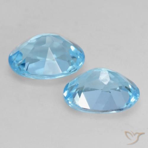 Topaz Gemstones in 7.1 x 5.2 mm Size for Sale, Topaz Stones in Sky Blue Color