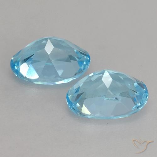 Topaz Gemstones in 7.3 x 5.5 mm Size for Sale, Topaz Stones in Swiss Blue Color