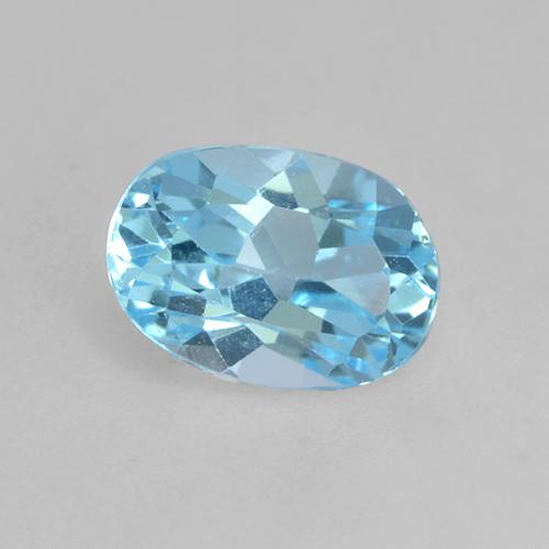 Свисс-Блю Топаз Камень - 1.1ct Фасетный Овал (ID: 531559)