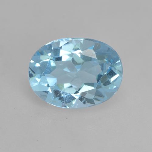 Swiss Blue Topas Edelstein - 1.1ct Oval facettiert (ID: 531565)