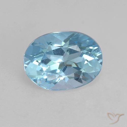 Свисс-Блю Топаз Камень - 1.2ct Фасетный Овал (ID: 531567)