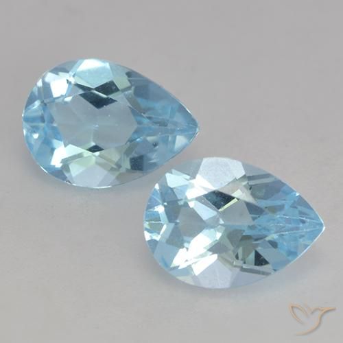 1.74 ct Sky Blue Topaz, 7.3 x 5.3 mm Pear Cut From Brazil, Photo A