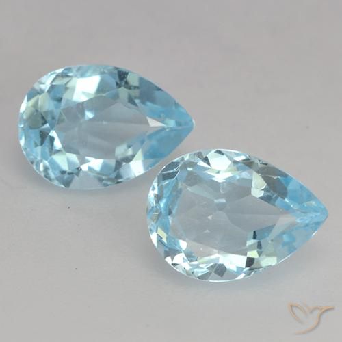 1.74ctw Natural Sky Blue Topaz, Pear Shape, VVS-VS