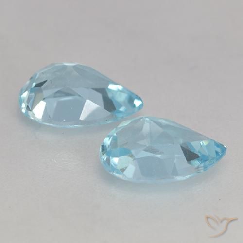 Topaz Gemstones in 7.2 x 5.3 mm Size for Sale, Topaz Stones in Sky Blue Color