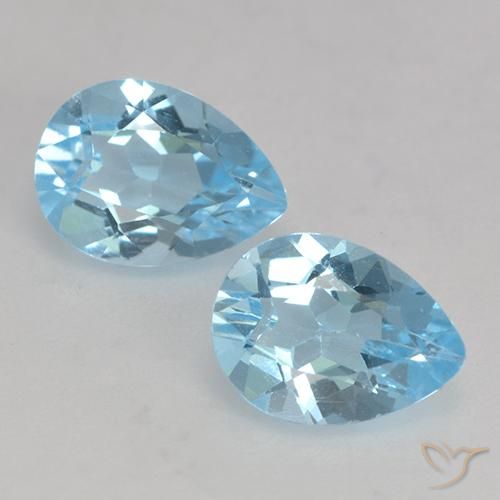 Deep Maya Blue Topaz Gem - 0.9ct Pear Facet (ID: 531894)