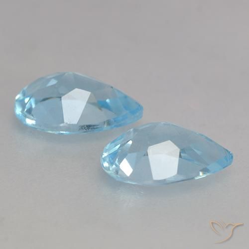 Topaz Gemstones in 7.2 x 5.2 mm Size for Sale, Topaz Stones in Sky Blue Color