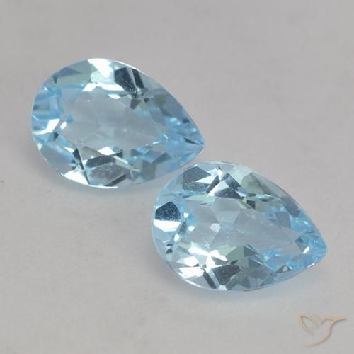 1.65 ct Sky Blue Topaz, 6.9 x 5 mm Pear Cut From Brazil, Photo A