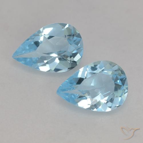 Deep Maya Blue Topaz Gem - 0.7ct Pear Facet (ID: 531898)