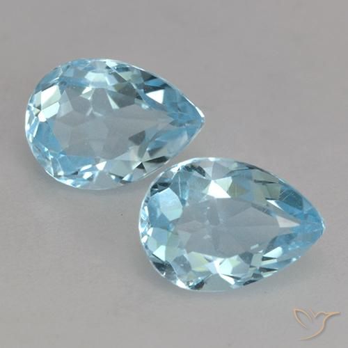 1.87ctw Natural Sky Blue Topaz, Pear Shape, VVS-VS