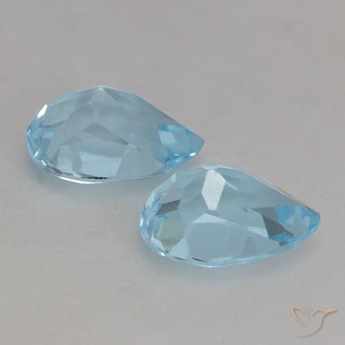Topaz Gemstones in 7.2 x 5.2 mm Size for Sale, Topaz Stones in Sky Blue Color