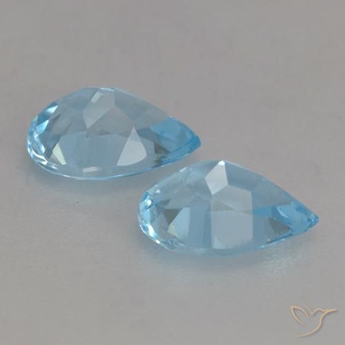 Topaz Gemstones in 7 x 5 mm (calibrated) Size for Sale, Topaz Stones in Swiss Blue Color
