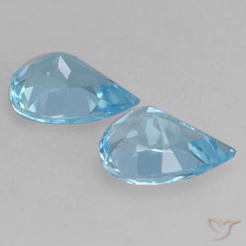 Topaz Gemstones in 7 x 5 mm (calibrated) Size for Sale, Topaz Stones in Swiss Blue Color