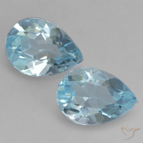 1.62ctw Natural Sky Blue Topaz, Pear Shape, VVS-VS