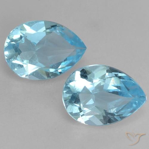 1.69 ct Loose Sky Blue Topaz, 7.1 x 5.2 mm Pear Cut From Brazil, Photo A