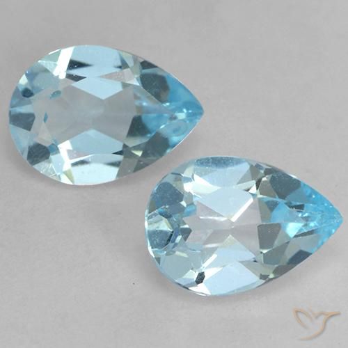 1.48ctw Natural Sky Blue Topaz, Pear Shape, VVS-VS