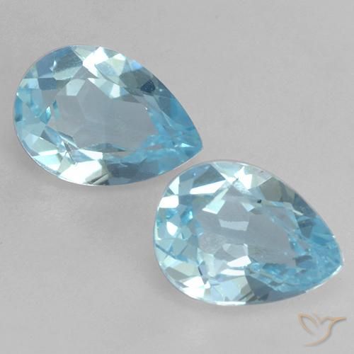 1.57 ct Sky Blue Topaz, 6.8 x 5.1 mm Pear Cut From Brazil, Photo A