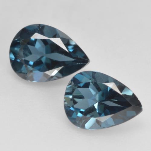London Blue Topaz Gem - 0.8ct Pear Facet (ID: 535574)