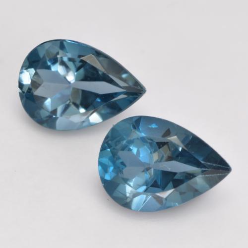 Deep Navy Blue Topaz Gem - 0.8ct Pear Facet (ID: 535748)