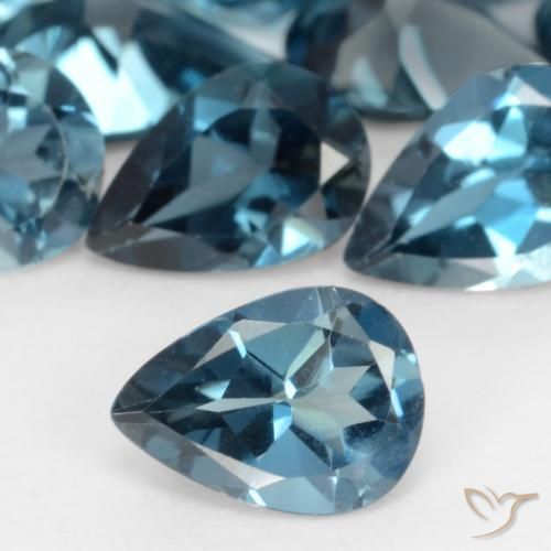 London Blue Topaz Gem - 0.7ct Pear Facet (ID: 541121)
