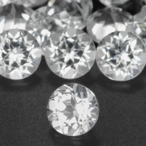 0.32 ct White Topaz Stone, Natural Topaz in Round Facet Shape for Sale