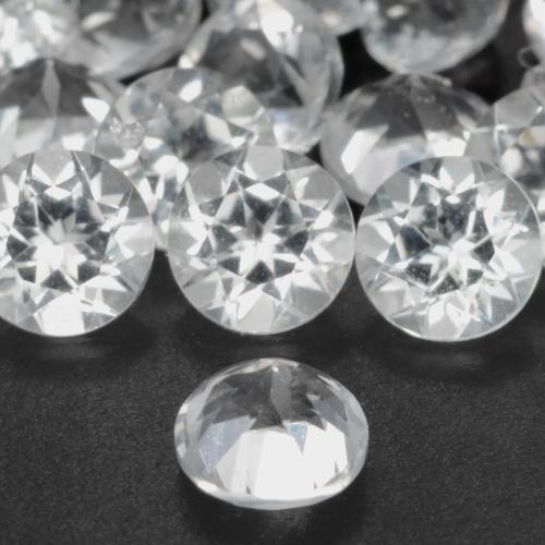 Topaz Gemstone in 4 mm (calibrated) Size for Sale, Topaz Stone in White Color