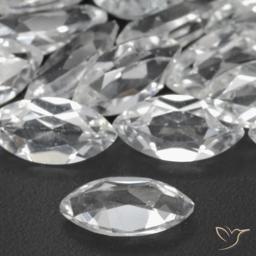 Topaz Gemstones in 5.9 x 3 mm Size for Sale, Topaz Stones in Clear White Color