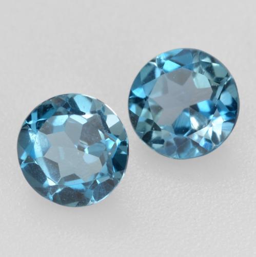 Azul Londres Topacio Gema - 0.5ct Faceta Redonda (ID: 556147)