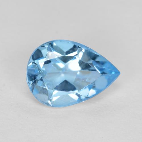 Celeste Topacio Gema - 0.9ct Corte en forma de pera (ID: 556577)