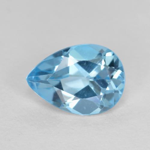 Swiss Blue Topas Edelstein - 0.9ct Birnen Schliff (ID: 556584)