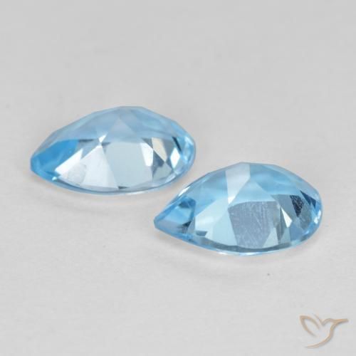 Topaz Gemstones in 7.3 x 5.1 mm Size for Sale, Topaz Stones in Swiss Blue Color