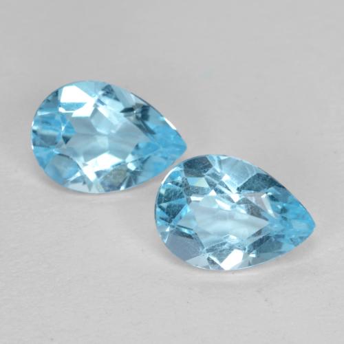 Celeste Topacio Gema - 0.8ct Corte en forma de pera (ID: 556896)
