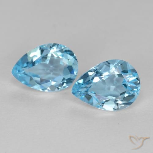Azul Suizo Topacio Gema - 0.9ct Corte en forma de pera (ID: 557186)