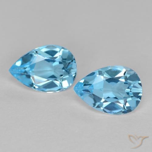 1.65ctw Natural Swiss Blue Topaz, Pear Shape, VVS-VS
