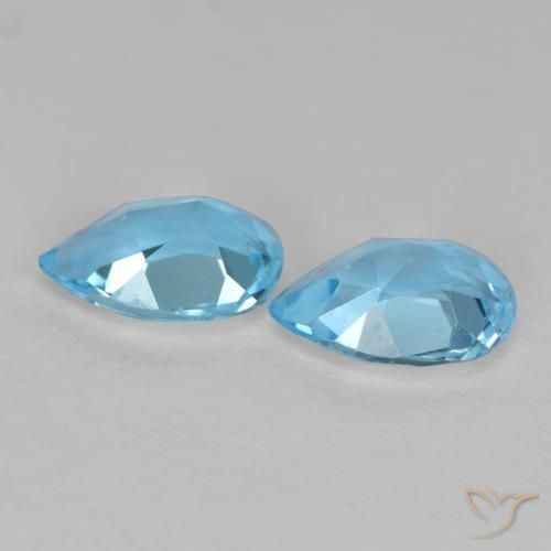 Topaz Gemstones in 7.3 x 5.2 mm Size for Sale, Topaz Stones in Swiss Blue Color