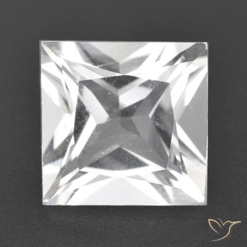 4.42ct Natural White Topaz, Square, VVS-VS