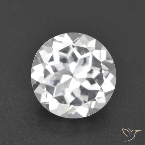 3.62ct Natural White Topaz, Round, VVS-VS