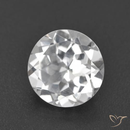 3.62 ct White Topaz Stone, Natural Topaz in Round Facet Shape for Sale