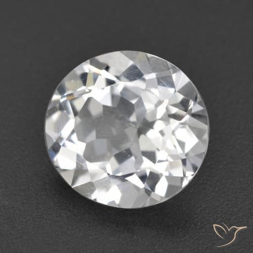 3.52 ct White Topaz Stone, Natural Topaz in Round Facet Shape for Sale