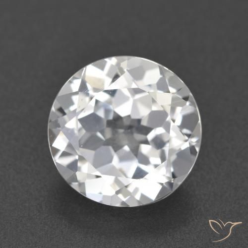 3.65ct Natural White Topaz, Round, VVS-VS