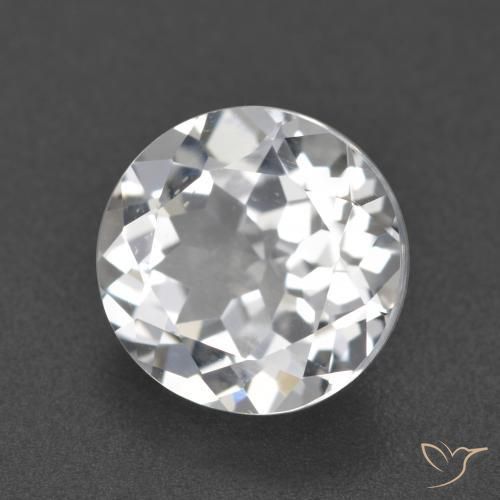 3.65 ct White Topaz Stone, Natural Topaz in Round Facet Shape for Sale