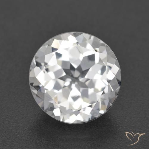 3.60 ct White Topaz Gemstone, Topaz Gem in Round Facet Shape for Sale.