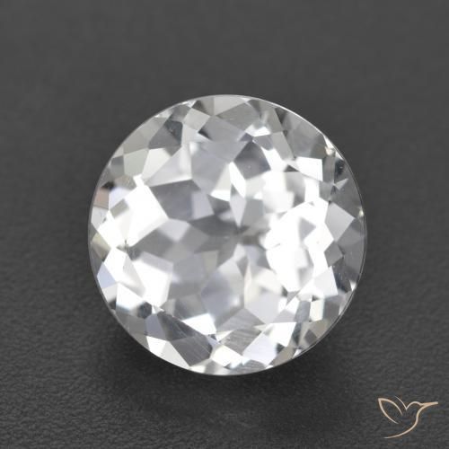 3.60 ct White Topaz Stone, Natural Topaz in Round Facet Shape for Sale