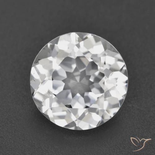 3.68ct Natural White Topaz, Round, VVS-VS