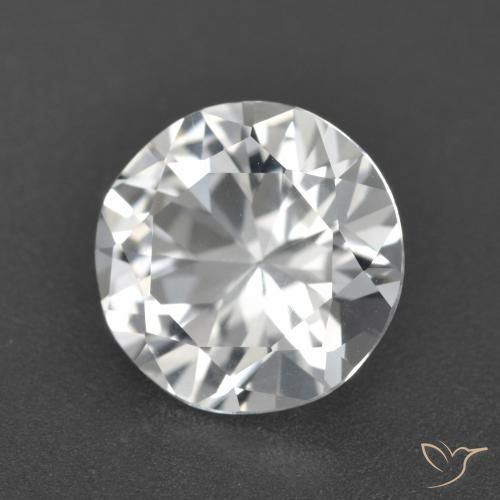 3.27 ct White Topaz Stone, Natural Topaz in Diamond-Cut Shape for Sale