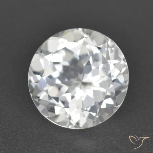 4.29ct Natural Clear White Topaz, Round, VVS